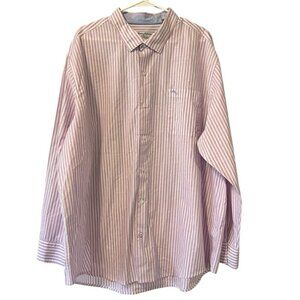 Tommy Bahama Pink Striped Casual Button Down Shirt